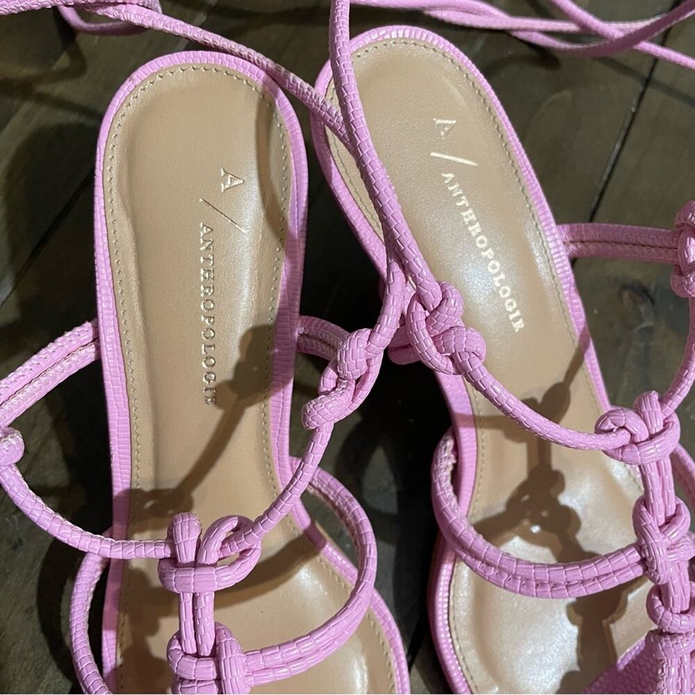 Anthropologie pink strappy sandal heels - Picture 10 of 15